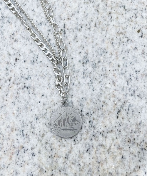 PairPair(ペアペア)の「コイン2連ネックレス(ユニセックス)(ネックレス・レディース・シルバー・FREE)」の8枚目の写真