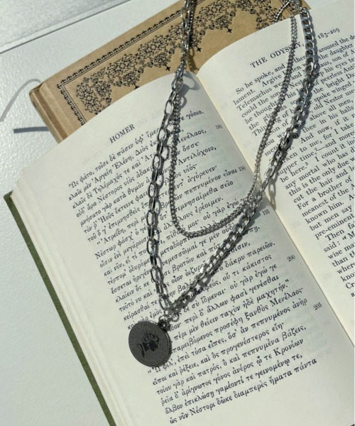 PairPair(ペアペア)の「コイン2連ネックレス(ユニセックス)(ネックレス・レディース・シルバー・FREE)」の4枚目の写真