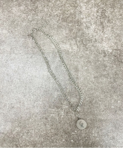 PairPair(ペアペア)の「コイン2連ネックレス(ユニセックス)(ネックレス・レディース・シルバー・FREE)」の5枚目の写真