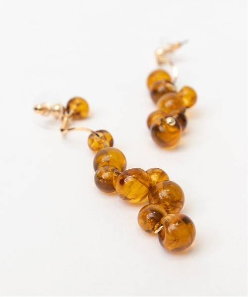 RANDA（ランダ）の「ウェーブクリアビーズピアス（ピアス（両耳用）・レディース・ブラウン/クリア・FREE）」の10枚目の写真