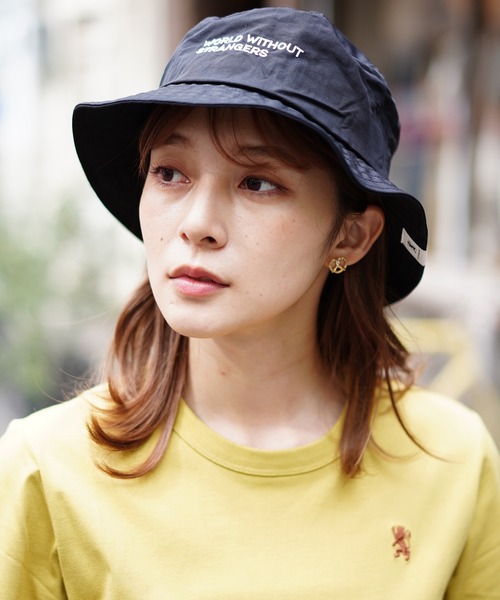GIORDANO（ジョルダーノ）の「[ GIORDANO ] ワールドロゴ ナイロンバケットハット(ユニセックス)（ハット・レディース・ブラック・FREE）」の4枚目の写真