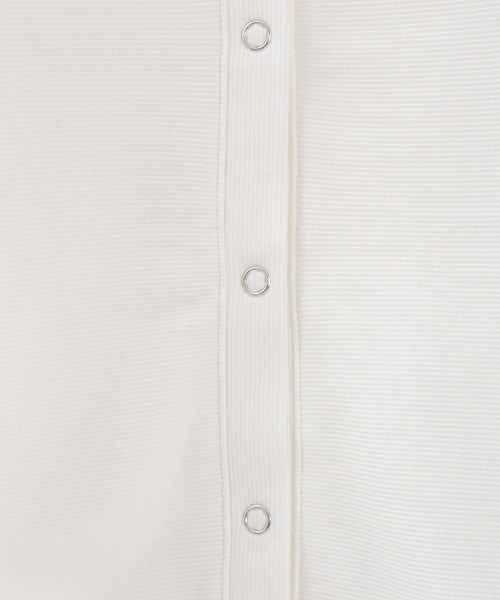 Honeys（ハニーズ）の「スナップ釦カーデ（カーディガン/ボレロ・レディース・ホワイト/ブラック/グリーン/杢グレー/オレンジ系その他・S/M/L）」の10枚目の写真