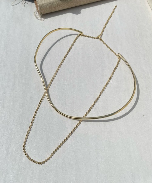tone（トーン）の「【aussi/オッスィー】マルチway  ウェーブ　メタル　チョーカー（ニッケルフリー）（チョーカー・レディース・シルバー/ゴールド/シルバー×ゴールド・FREE）」の3枚目の写真