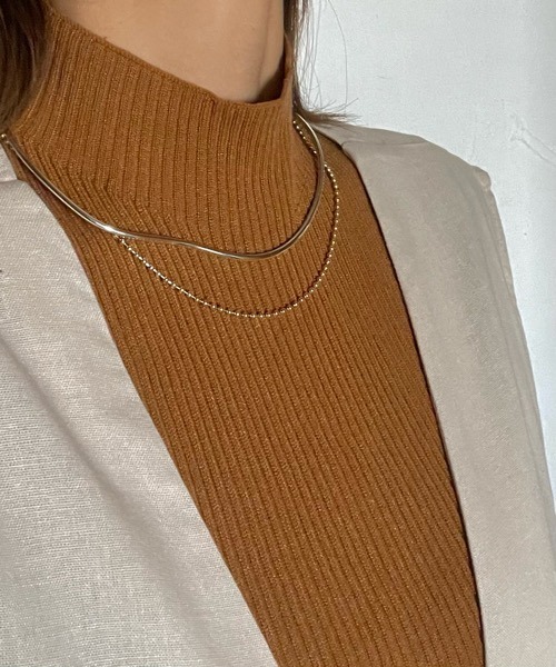 tone（トーン）の「【aussi/オッスィー】マルチway  ウェーブ　メタル　チョーカー（ニッケルフリー）（チョーカー・レディース・シルバー/ゴールド/シルバー×ゴールド・FREE）」の9枚目の写真