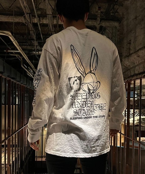 ARCHIVER(アーカイバ)の「【W】【it】【青空カンパニー】PRINT LONG SLEEVE TEE(Tシャツ/カットソー・メンズ・ホワイト/ブラック・LARGE)」の3枚目の写真