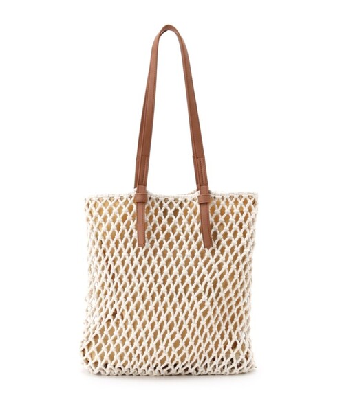DRESKIP(ドレスキップ)の「◆マクラメト-ト(トートバッグ・レディース・アイボリー/ブラック/ブラウン系・00)」の2枚目の写真
