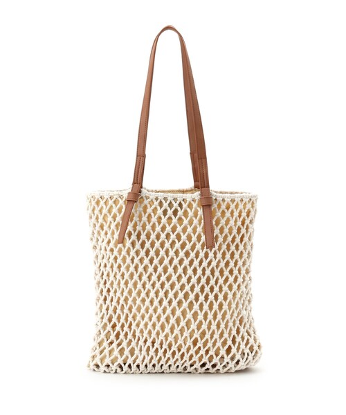 DRESKIP(ドレスキップ)の「◆マクラメト-ト(トートバッグ・レディース・アイボリー/ブラック/ブラウン系・00)」の4枚目の写真