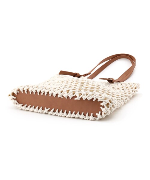 DRESKIP(ドレスキップ)の「◆マクラメト-ト(トートバッグ・レディース・アイボリー/ブラック/ブラウン系・00)」の6枚目の写真