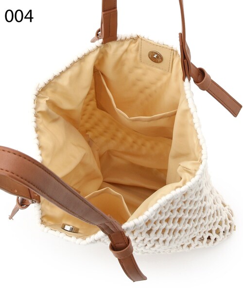 DRESKIP(ドレスキップ)の「◆マクラメト-ト(トートバッグ・レディース・アイボリー/ブラック/ブラウン系・00)」の7枚目の写真