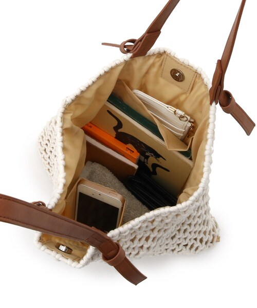 DRESKIP(ドレスキップ)の「◆マクラメト-ト(トートバッグ・レディース・アイボリー/ブラック/ブラウン系・00)」の10枚目の写真