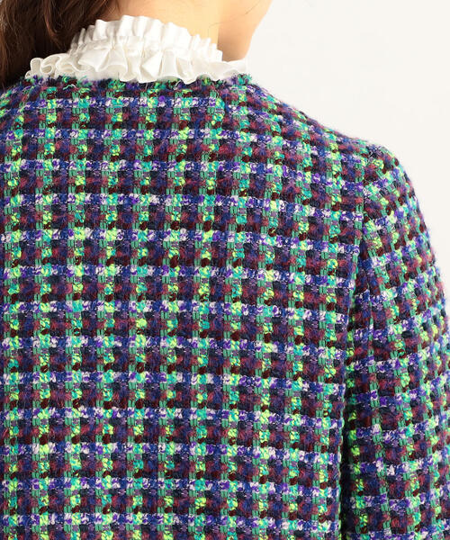 TOMORROWLAND （トゥモローランド）の「カラーミックスツイード ノーカラージャケット（ノーカラージャケット・レディース・パープル系その他4・36）」の11枚目の写真