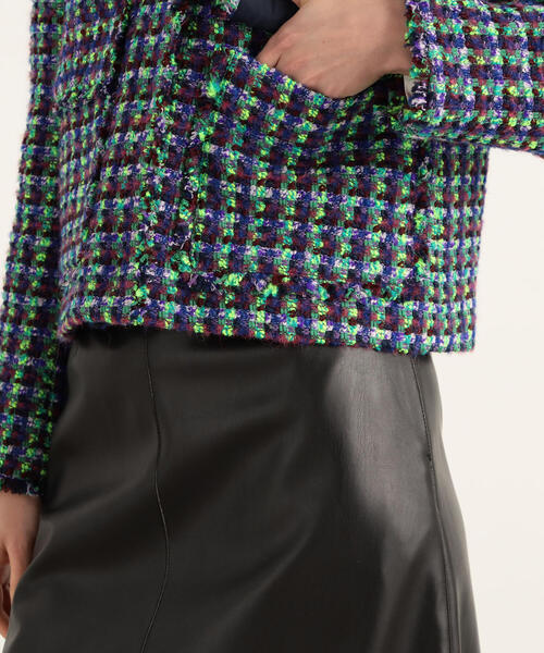 TOMORROWLAND （トゥモローランド）の「カラーミックスツイード ノーカラージャケット（ノーカラージャケット・レディース・パープル系その他4・36）」の14枚目の写真