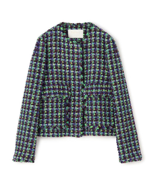 TOMORROWLAND （トゥモローランド）の「カラーミックスツイード ノーカラージャケット（ノーカラージャケット・レディース・パープル系その他4・36）」の15枚目の写真