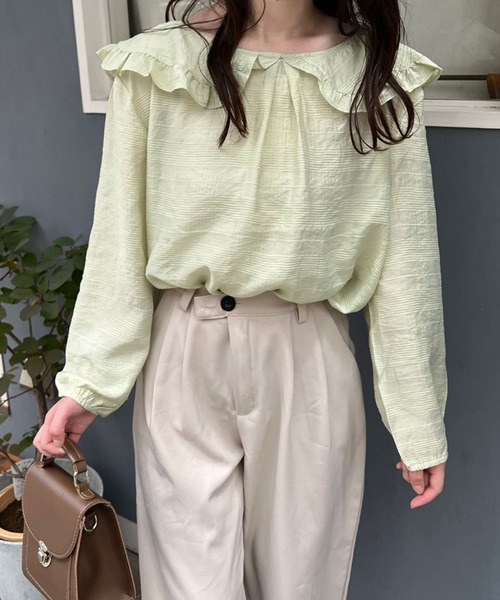 Twinkle;pm(トゥインクルピーエム)の「衿フリルブラウス(シャツ/ブラウス・レディース・ホワイト/ベージュ/レッド/ミント・FREE)」の12枚目の写真