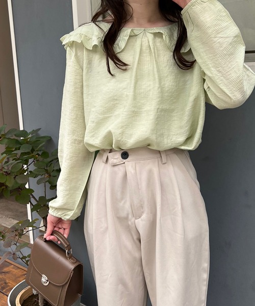 Twinkle;pm(トゥインクルピーエム)の「衿フリルブラウス(シャツ/ブラウス・レディース・ホワイト/ベージュ/レッド/ミント・FREE)」の11枚目の写真