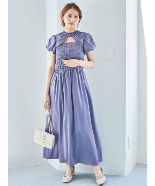 dazzlin(ダズリン)の「2WAYデコルテオープンギャザーワンピース(ワンピース・レディース・オフホワイト/ブラック/パープル/ブラウン・FREE)」の12枚目の写真