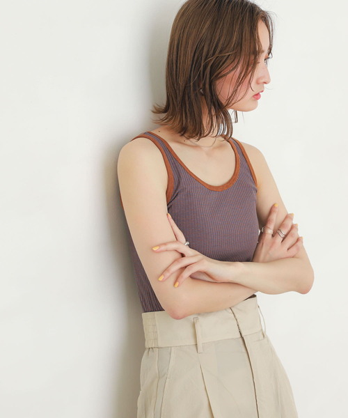 SENSE OF PLACE by URBAN RESEARCH（センスオブプレイスバイアーバンリサーチ）の「リンガーボーダータンクトップ（タンクトップ・レディース・ホワイト系その他/ピンク系その他/ブルー系その他/グリーン系その他・ONE）」の10枚目の写真