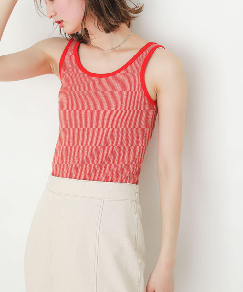 SENSE OF PLACE by URBAN RESEARCH（センスオブプレイスバイアーバンリサーチ）の「リンガーボーダータンクトップ（タンクトップ・レディース・ホワイト系その他/ピンク系その他/ブルー系その他/グリーン系その他・ONE）」の15枚目の写真