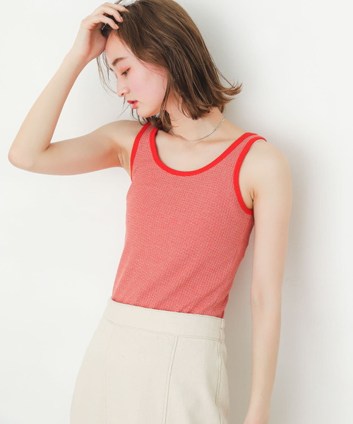 SENSE OF PLACE by URBAN RESEARCH（センスオブプレイスバイアーバンリサーチ）の「リンガーボーダータンクトップ（タンクトップ・レディース・ホワイト系その他/ピンク系その他/ブルー系その他/グリーン系その他・ONE）」の17枚目の写真