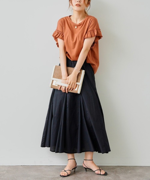 Chez toi（シェトワ）の「はぎカラーボイルスカート（スカート・レディース・ピンク/グリーン/ブラック・FREE）」の4枚目の写真