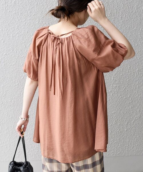 SHIPS(シップス)の「*〈手洗い可能〉シアーカルゼバルーンスリーブチュニック◆(シャツ/ブラウス・レディース・ブラック系/ブラウン系/ネイビー/スカイブルー・ONE SIZE)」の19枚目の写真