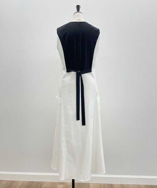 Luftrobe（ルフトローブ）の「《Luftrobe》バイカラーVネックワンピース（ワンピース・レディース・オフホワイト・9号）」の6枚目の写真