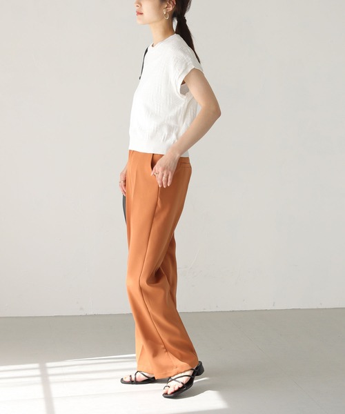 HER CLOSET(ハークローゼット)の「【shemoshelly】フレンチスリーブ透かし編みニット(ニット/セーター・レディース・ブラック/オフホワイト/グリーン/グレイッシュベージュ・M)」の9枚目の写真