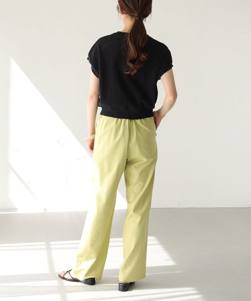 HER CLOSET(ハークローゼット)の「【shemoshelly】フレンチスリーブ透かし編みニット(ニット/セーター・レディース・ブラック/オフホワイト/グリーン/グレイッシュベージュ・M)」の15枚目の写真