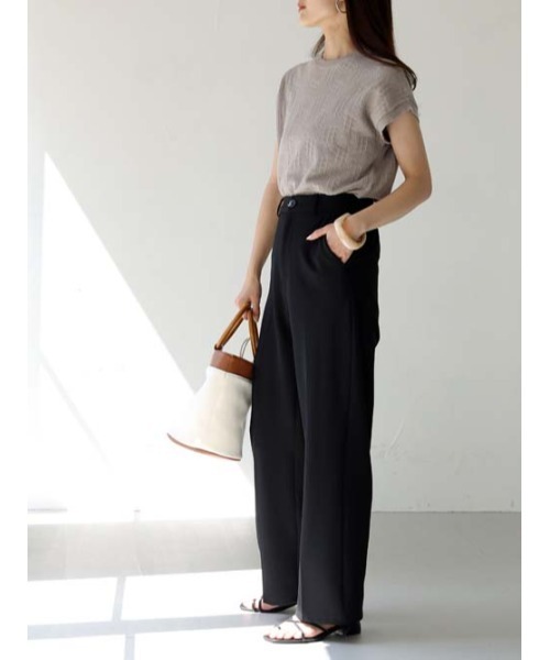 HER CLOSET(ハークローゼット)の「【shemoshelly】フレンチスリーブ透かし編みニット(ニット/セーター・レディース・ブラック/オフホワイト/グリーン/グレイッシュベージュ・M)」の19枚目の写真