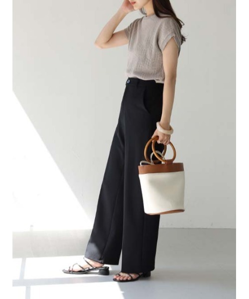 HER CLOSET(ハークローゼット)の「【shemoshelly】フレンチスリーブ透かし編みニット(ニット/セーター・レディース・ブラック/オフホワイト/グリーン/グレイッシュベージュ・M)」の20枚目の写真