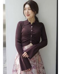 MERCURYDUO | 襟付きリブニットカーディガン(カーディガン/ボレロ)