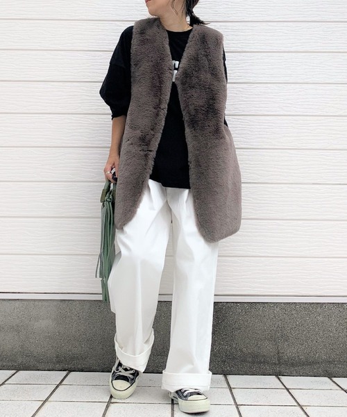 LE VERNIS(ル・ベルニ)の「フリンジショルダー(ショルダーバッグ・レディース・カーキ/アイボリー・ONE SIZE)」の9枚目の写真