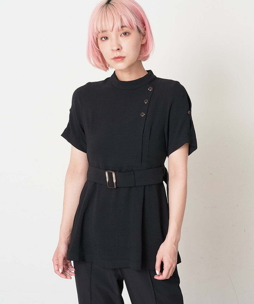 A de a.v.v(アードアー・ヴェ・ヴェ)の「ベルト付きぺプラムブラウス(シャツ/ブラウス・レディース・ブラック/ブルー・36/38)」の11枚目の写真