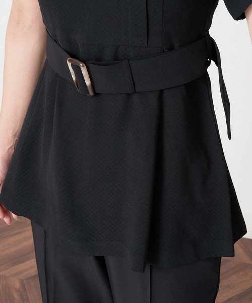 A de a.v.v(アードアー・ヴェ・ヴェ)の「ベルト付きぺプラムブラウス(シャツ/ブラウス・レディース・ブラック/ブルー・36/38)」の6枚目の写真