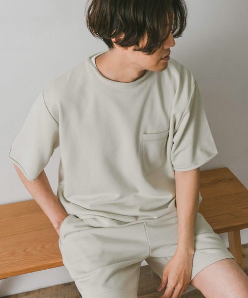 URBAN RESEARCH DOORS(アーバンリサーチドアーズ)の「ミニ裏毛アスレチックTシャツ(Tシャツ/カットソー・メンズ・ライトブルー/ネイビー/グレー/オフホワイト/イエロー・MEDIUM/LARGE/X-LARGE)」の19枚目の写真