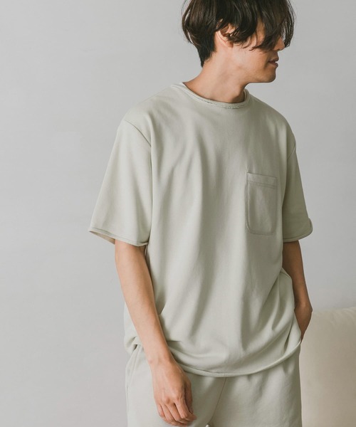 URBAN RESEARCH DOORS(アーバンリサーチドアーズ)の「ミニ裏毛アスレチックTシャツ(Tシャツ/カットソー・メンズ・ライトブルー/ネイビー/グレー/オフホワイト/イエロー・MEDIUM/LARGE/X-LARGE)」の20枚目の写真