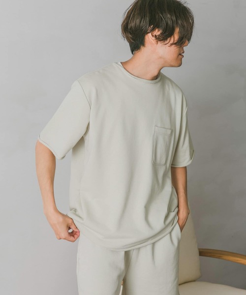 URBAN RESEARCH DOORS(アーバンリサーチドアーズ)の「ミニ裏毛アスレチックTシャツ(Tシャツ/カットソー・メンズ・ライトブルー/ネイビー/グレー/オフホワイト/イエロー・MEDIUM/LARGE/X-LARGE)」の21枚目の写真