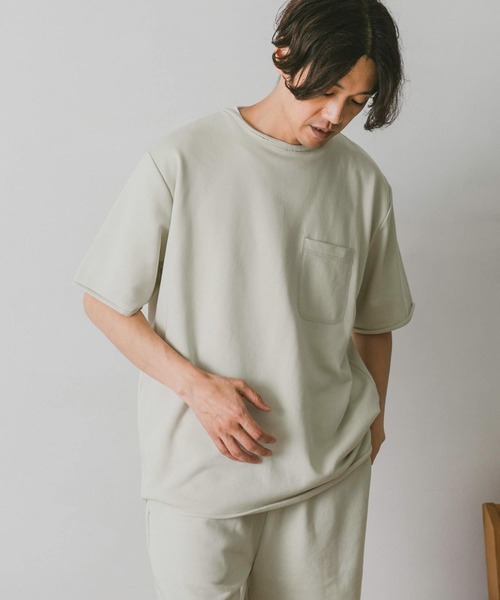 URBAN RESEARCH DOORS(アーバンリサーチドアーズ)の「ミニ裏毛アスレチックTシャツ(Tシャツ/カットソー・メンズ・ライトブルー/ネイビー/グレー/オフホワイト/イエロー・MEDIUM/LARGE/X-LARGE)」の22枚目の写真