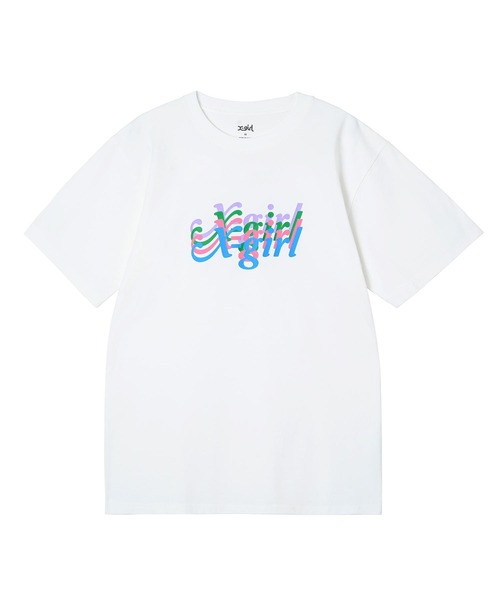 X-girl(エックスガール)の「FOUR LOGOS S/S TEE(Tシャツ/カットソー・レディース・ホワイト/ブラック・S/M/L/XL)」の16枚目の写真