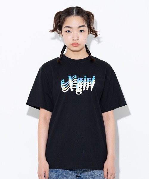X-girl(エックスガール)の「FOUR LOGOS S/S TEE(Tシャツ/カットソー・レディース・ホワイト/ブラック・S/M/L/XL)」の3枚目の写真
