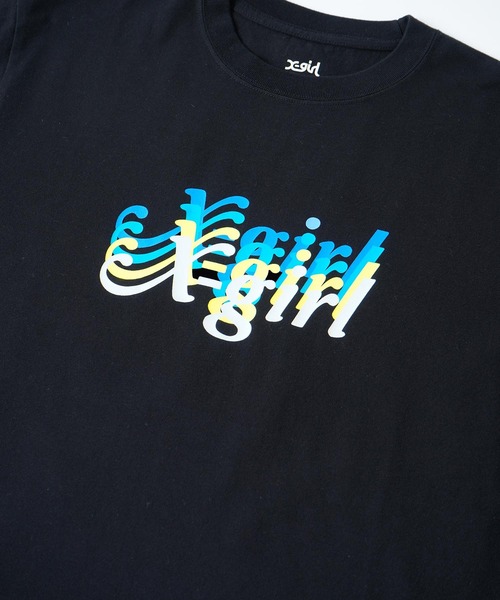 X-girl(エックスガール)の「FOUR LOGOS S/S TEE(Tシャツ/カットソー・レディース・ホワイト/ブラック・S/M/L/XL)」の6枚目の写真