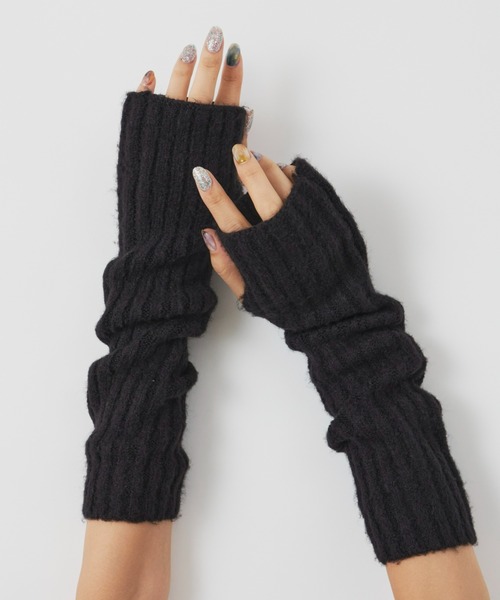 Auntie Rosa Holiday（アンティローザホリデー）の「ブークレリブアームウォーマー（アームカバー・レディース・ブラック/オレンジ/グリーン/ナチュラル・FREE）」の11枚目の写真