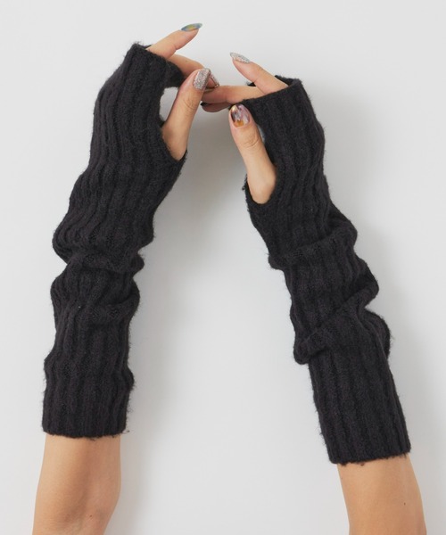 Auntie Rosa Holiday（アンティローザホリデー）の「ブークレリブアームウォーマー（アームカバー・レディース・ブラック/オレンジ/グリーン/ナチュラル・FREE）」の8枚目の写真