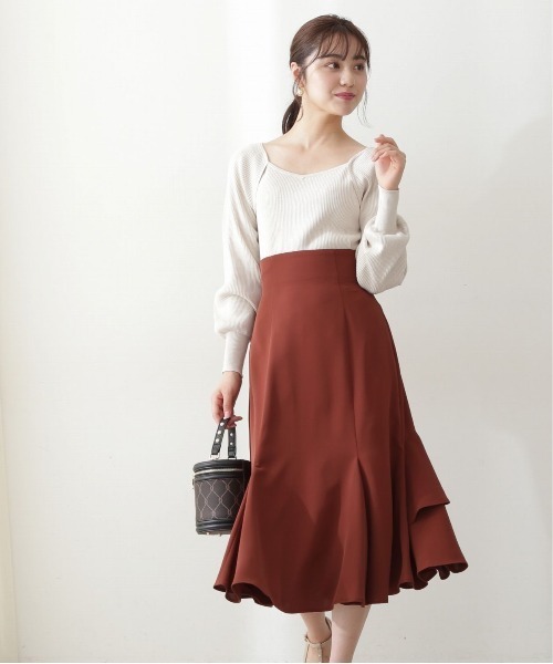 PROPORTION BODY DRESSING（プロポーションボディドレッシング）の「バックラッフルマーメイドスカート / 1212220901（スカート・レディース・オレンジ/グリーン/ベージュ/ブルー・MEDIUM/SMALL）」の11枚目の写真