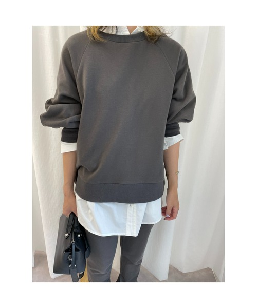 BLACK BY MOUSSY（ブラックバイマウジー）の「【WEB限定】volume sleeve sweat（ボリュームススリーブスウェット）（スウェット・レディース・ライトブラック/ベージュ/グリーン/パープル・FREE）」の12枚目の写真