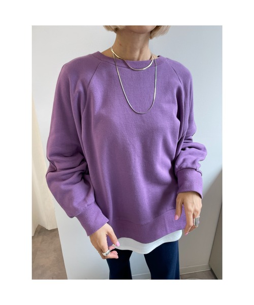 BLACK BY MOUSSY（ブラックバイマウジー）の「【WEB限定】volume sleeve sweat（ボリュームススリーブスウェット）（スウェット・レディース・ライトブラック/ベージュ/グリーン/パープル・FREE）」の17枚目の写真