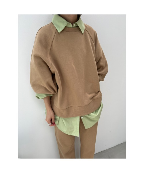 BLACK BY MOUSSY（ブラックバイマウジー）の「【WEB限定】volume sleeve sweat（ボリュームススリーブスウェット）（スウェット・レディース・ライトブラック/ベージュ/グリーン/パープル・FREE）」の21枚目の写真