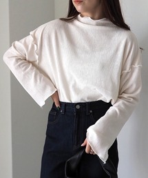 Riberry | ハイネックスリット袖トップス(Tシャツ/カットソー)