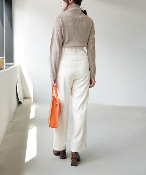 IAMUSE(アイアミューズ)の「タートルネックリブニットトップス S0581【IAMUSE】(ニット/セーター・レディース・オフホワイト/グレー/ベージュ/ブラック/モカ・L/M)」の8枚目の写真