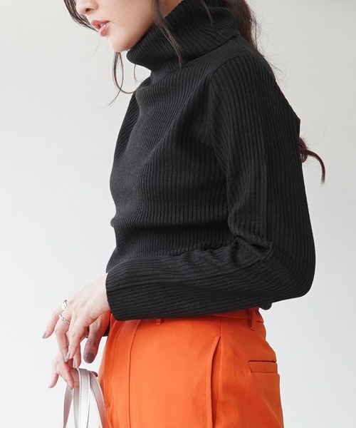 IAMUSE(アイアミューズ)の「タートルネックリブニットトップス S0581【IAMUSE】(ニット/セーター・レディース・オフホワイト/グレー/ベージュ/ブラック/モカ・L/M)」の17枚目の写真